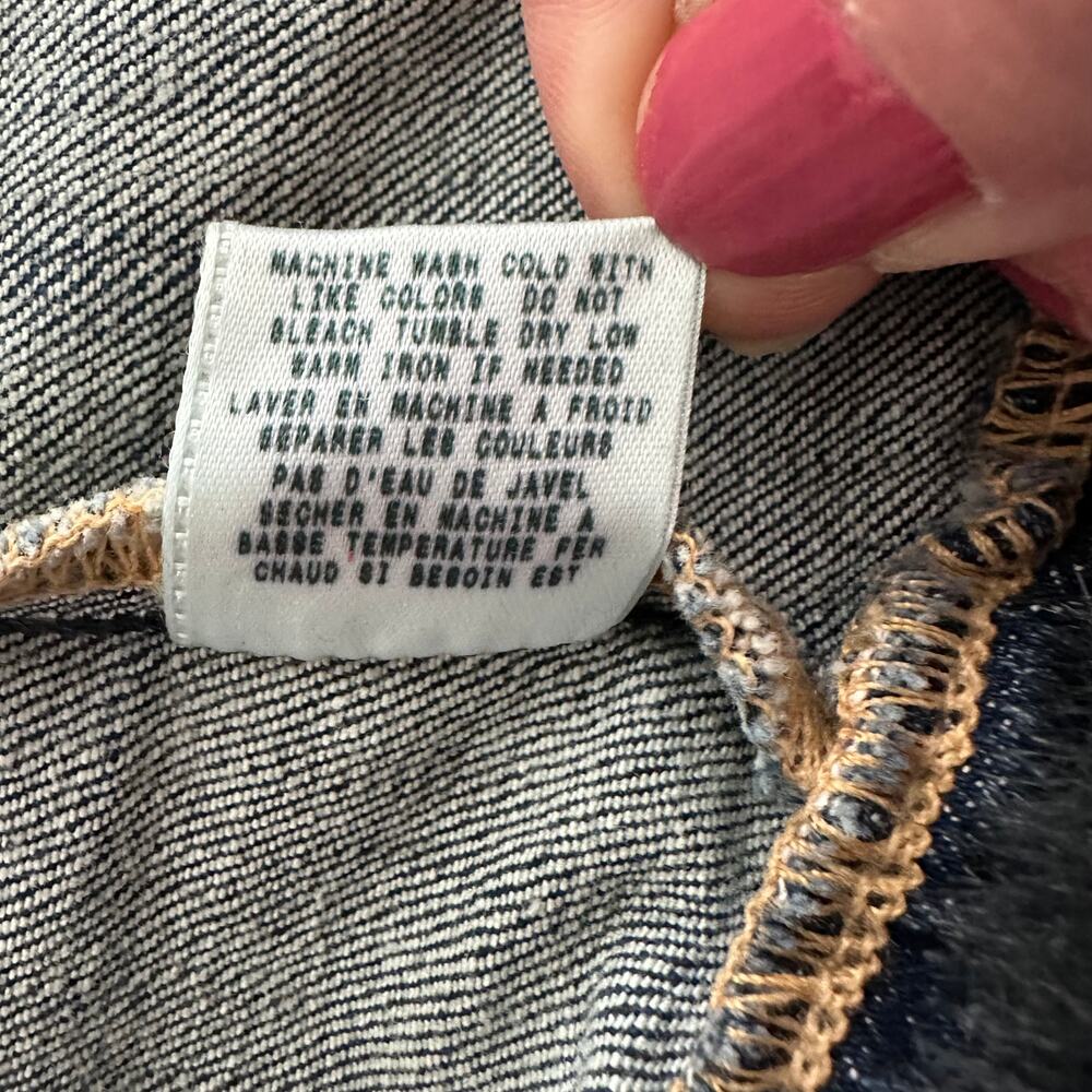 Vintage Y2K Guess Jeans Denim Vest With Faux Fur Trim Size Large - Picture 11 of 16